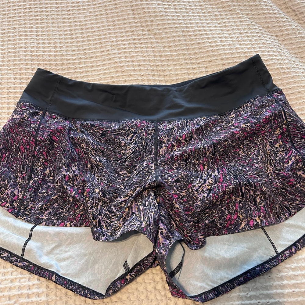 lululemon athletica Women's Black and Pink Athletic Shorts